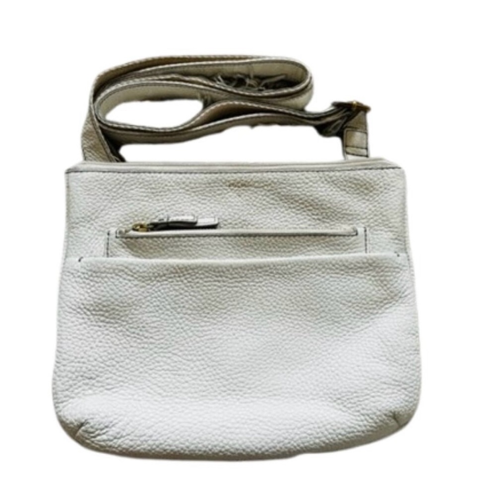 Fossil Tinsley Pebbled Leather white crossbody Bag Vintage Y2K